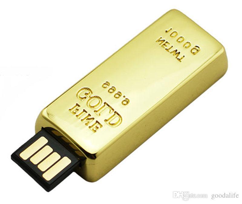 Gold U Logo - 4GB 8GB No Logo Metal Gold USB Drives Brand New USB Memory Stick ...