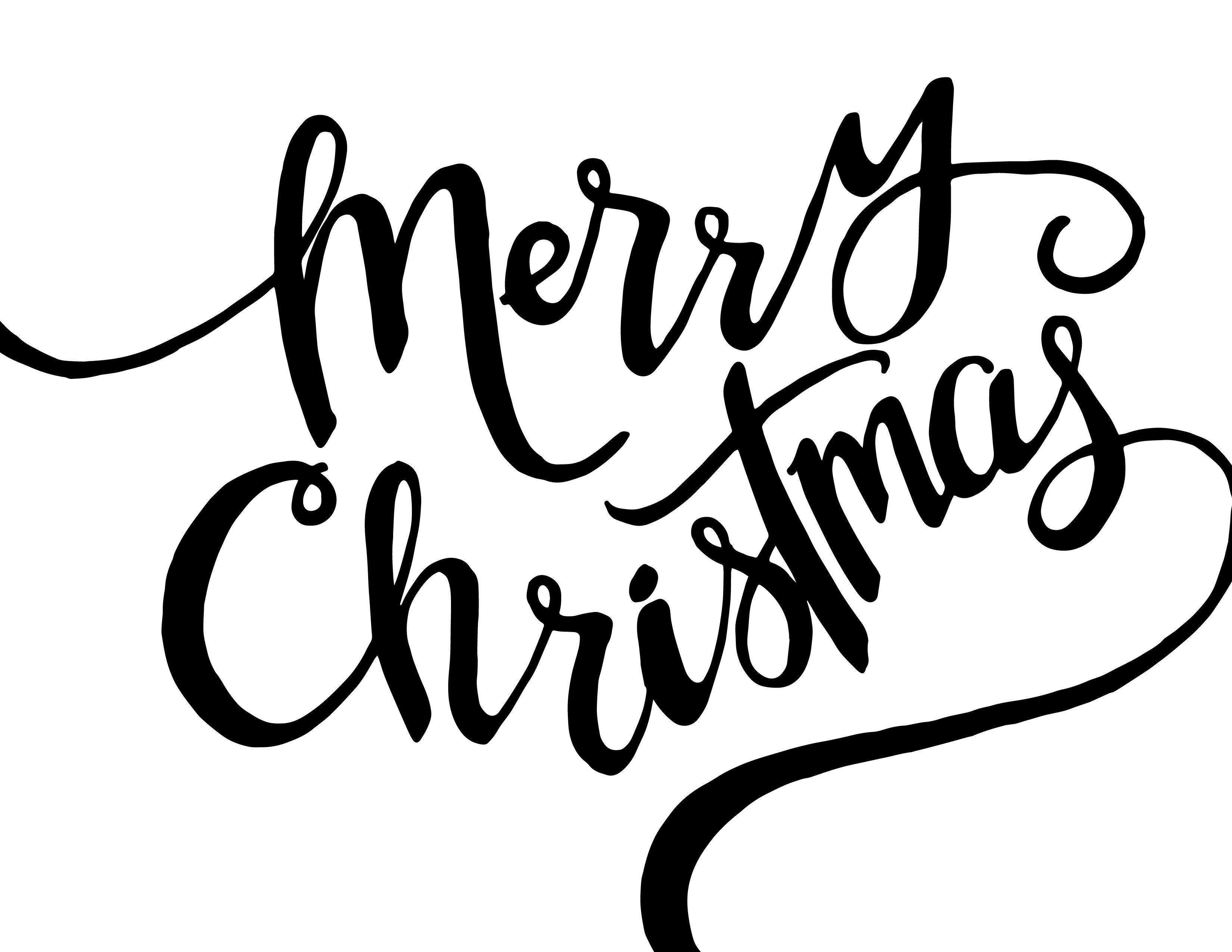 Christmas Black and White Logo - Best Photo of Merry Christmas Outline Merry Christmas