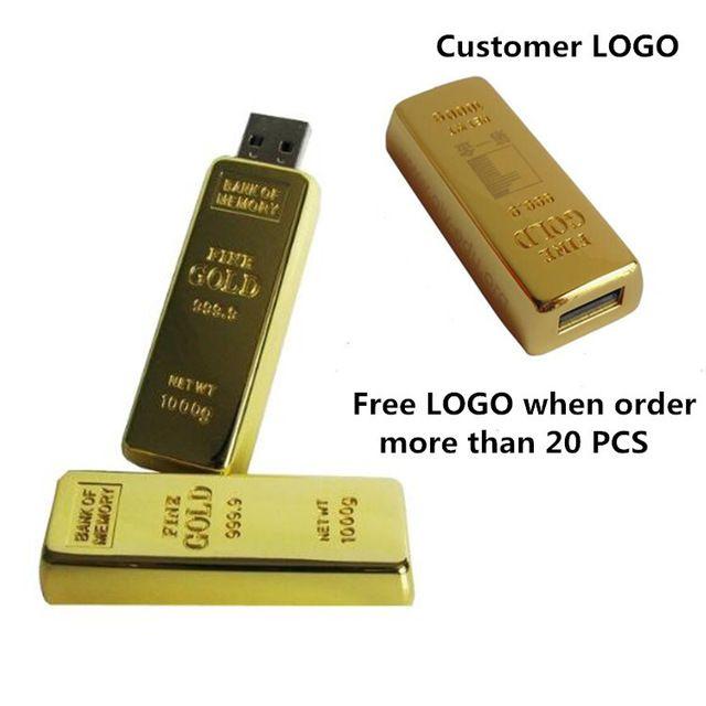 Gold U Logo - Customer LOGO USB Flash Drive gold bar USB 3.0 Flash Drive U Disk to ...