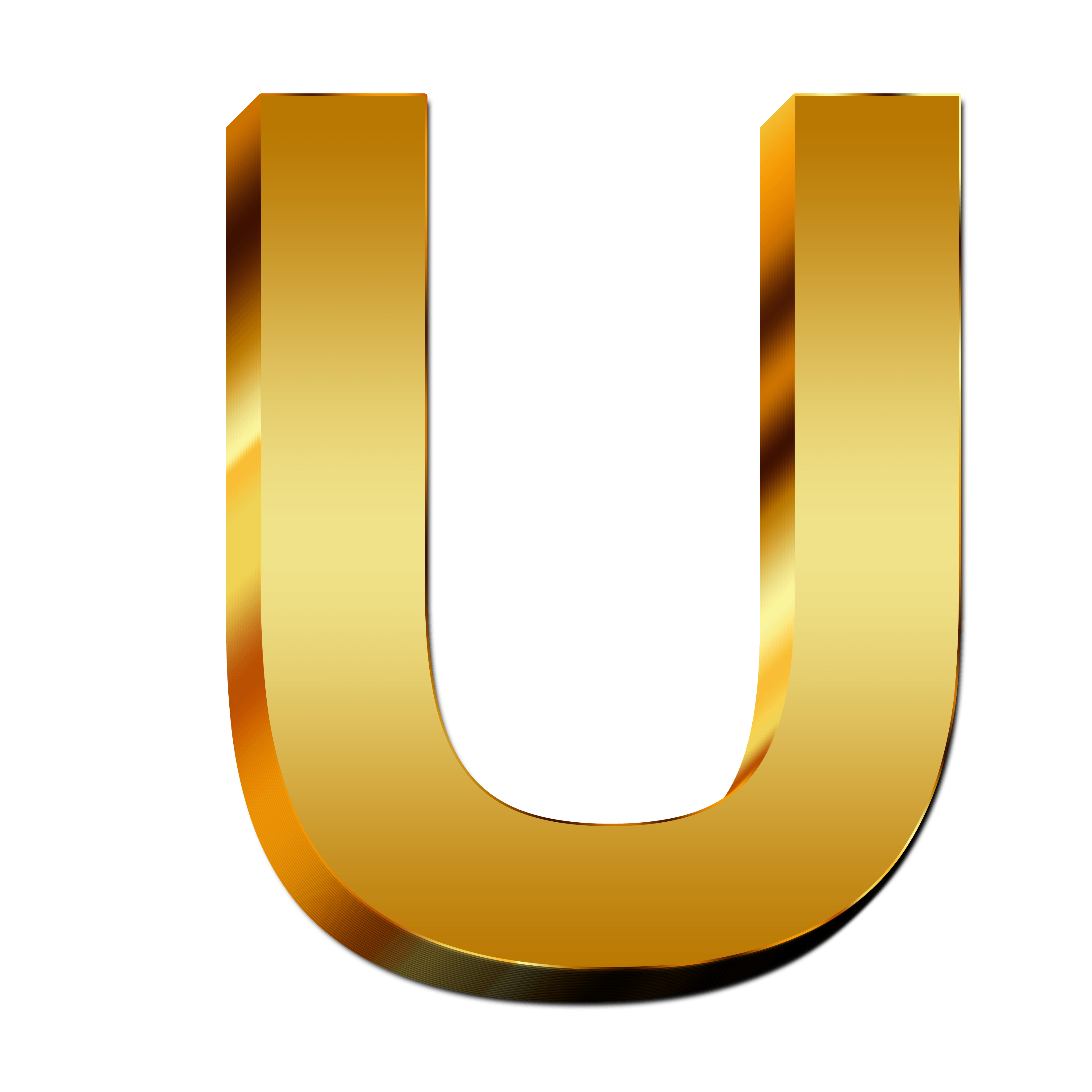 Gold U Logo - Uppercase letter gold U free image