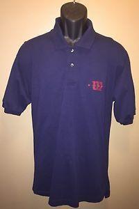 Wilson W Logo - Vintage WILSON Sporting Goods Spell Out W Logo Navy Polo Shirt