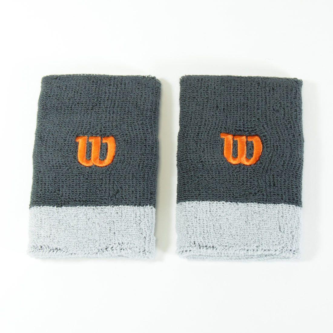 Wilson W Logo - Wilson W Logo Extra Wide Wristbands (Grey) | Direct Squash