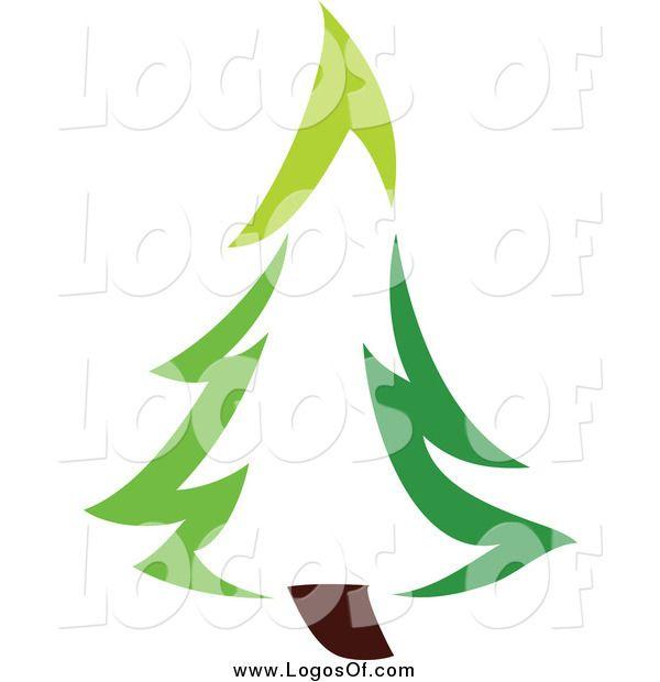 Evergreen Tree Logo - Vector Clipart of a Green Evergreen Tree Logo