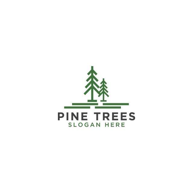 Evergreen Tree Logo - Pine Tree Line Art Logo Design Template, Tree, Pine, Logo PNG and ...