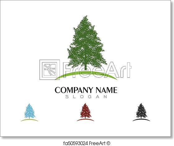 Evergreen Tree Logo - Free art print of Cedar tree Logo template vector icon illustration ...