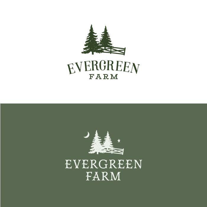 Evergreen Tree Logo - Evergreen Farm | Inkwell Creative