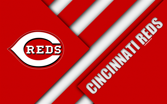 Cincinatti Red White Logo - Download wallpapers Cincinnati Reds, MLB, 4K, red white abstraction ...