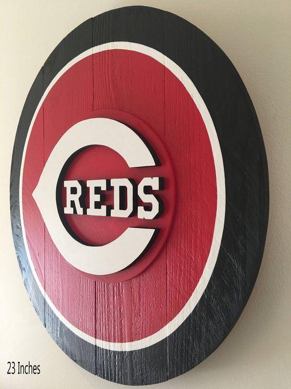 Cincinatti Red White Logo - Custom 3D Cincinnati Reds Logo Sign (Black and White or Red and ...