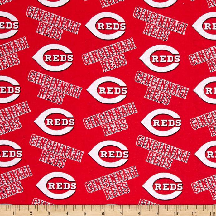 Cincinatti Red White Logo - MLB Cotton Broadcloth Cincinnati Reds Red/White - Discount Designer ...
