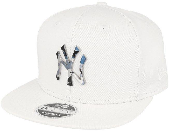 Camo Yankees Logo - New York Yankees Camo Metal Logo White Snapback Era caps