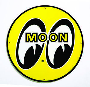 Round Yellow Logo - Mooneyes Classic Yellow Logo 14 Round Metal Sign