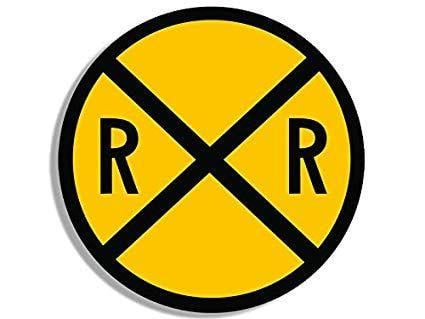 Round Yellow Logo - American Vinyl Round Yellow RR Railroad Sticker Rail