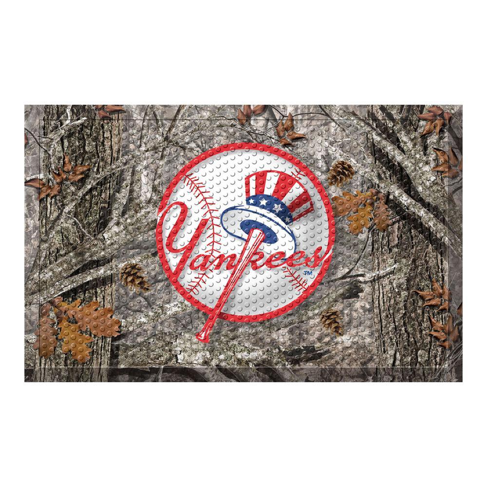 Camo Yankees Logo - FANMATS MLB - New York Yankees 19 in. x 30 in. Outdoor Camo Scraper ...