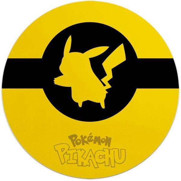 Round Yellow Logo - Loud Universe Round Yellow and Black Pikachu Pokemon Flexible Non ...