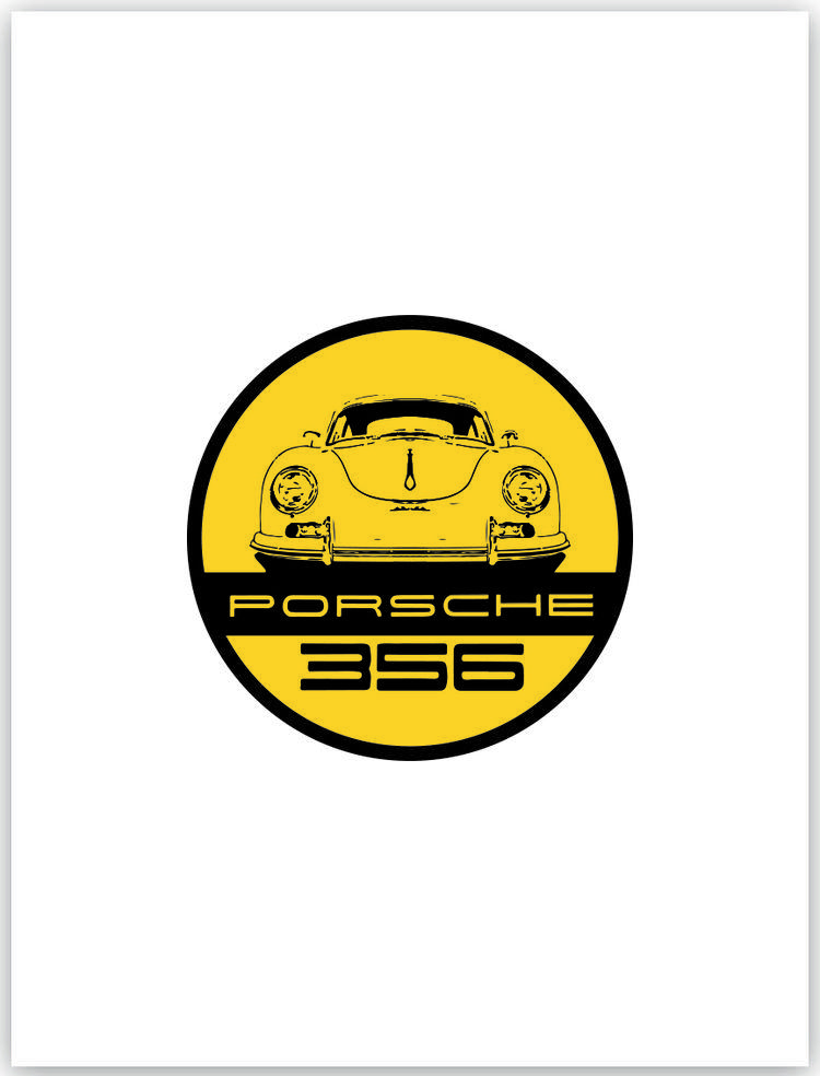 Round Yellow Logo - The Air Factor-Shop Porsche 356 Round Yellow Car Decal