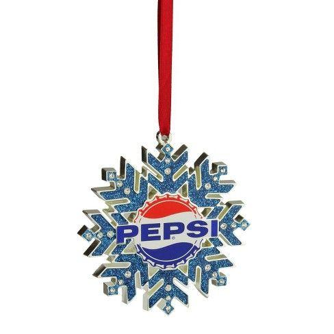 Red Snowflake Logo - Northlight 3.5 Silver Plated Pepsi Logo Snowflake With European