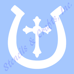 Western Cross Logo - 3.5 HORSESHOE STENCIL WESTERN CROSS STENCILS PATTERN HORSE CRAFT