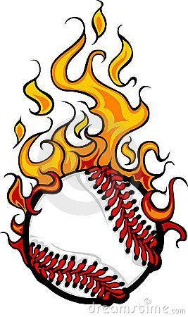Flame Fastpitch Logo - Flaming Baseball or Softball Ball Logo by Dennis Crow, via ...