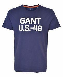 Orange and Blue U Logo - MEN'S GANT US 49 CLASSIC T SHIRT NAVY BLUE WHITE LOGO ORANGE DETAIL