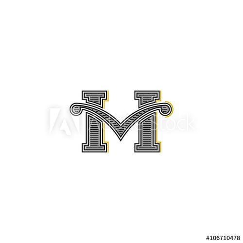 Western Cross Logo - Western letter M logo mockup design, retro calligraphic wedding ...