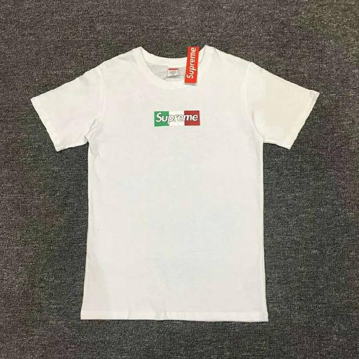 Red and Green Letter A Logo - Come for Cheap SUPREME Green White Red Letter Logo White T-shirt ...