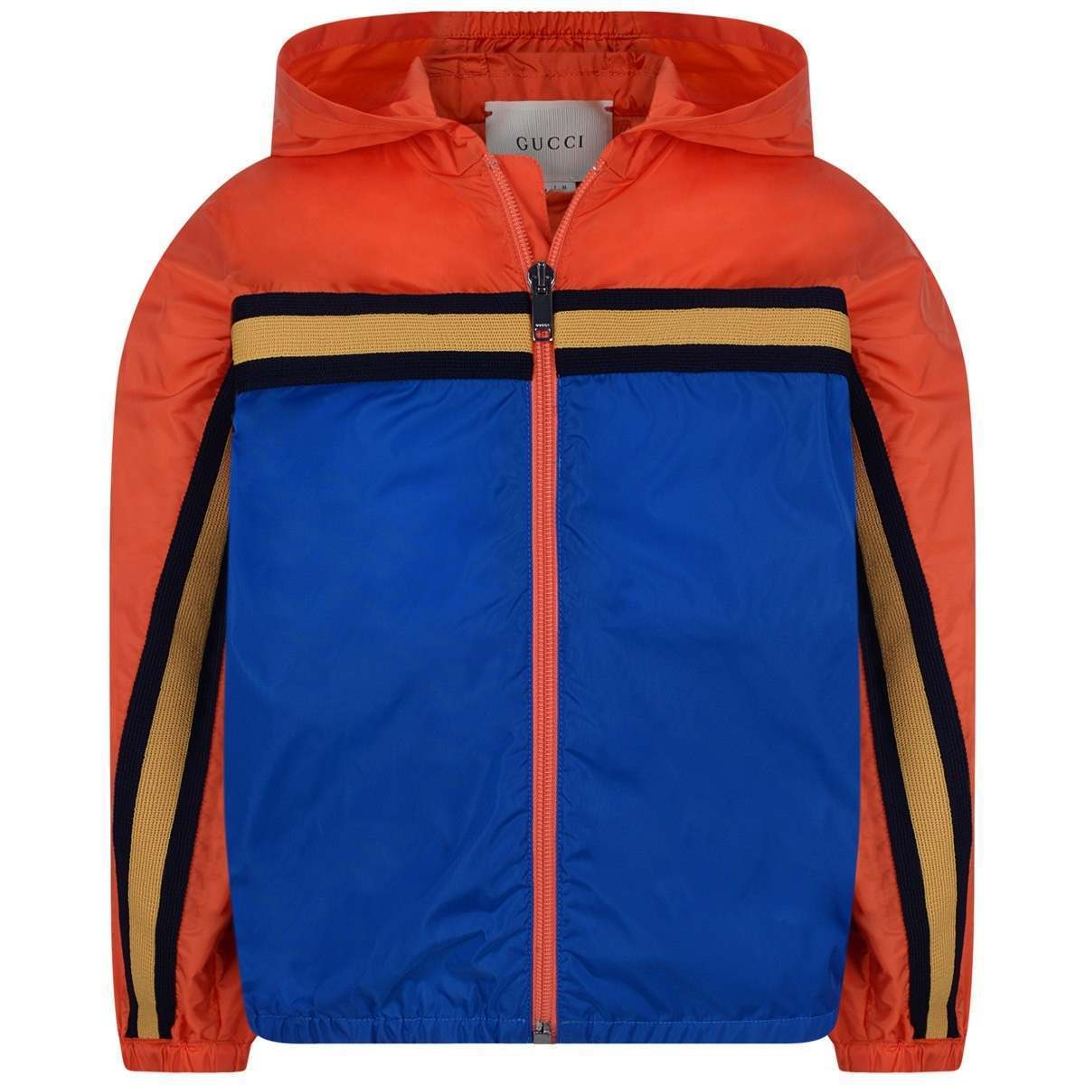 Orange and Blue U Logo - GUCCI *EXCLUSIVE* Boys Orange & Blue Tiger Windbreaker