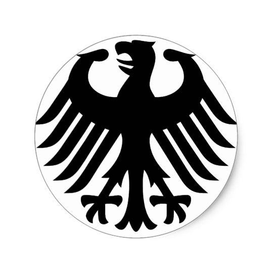 White Eagle German Logo - German Eagle Classic Round Sticker. Zazzle.co.uk