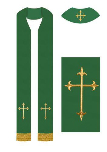 Western Cross Logo - Clergy Stoles With Western Cross Embroidery, Kadhai Wale Stoles