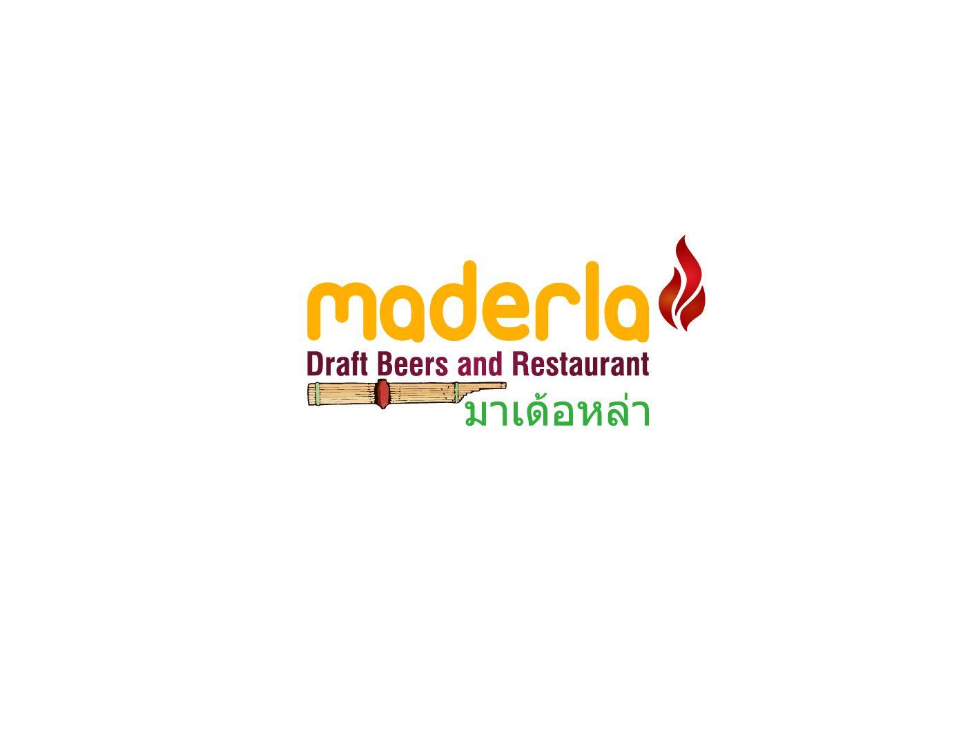 English Bar Logo - Playful, Bold, Restaurant Logo Design for Maderla and มาเด้อหล่า