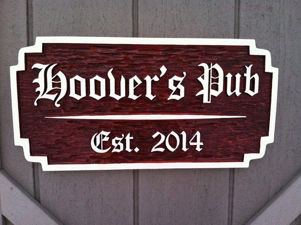 English Bar Logo - Custom Carved Wood Old English Bar / Pub Sign