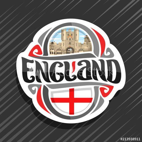 English Bar Logo - Vector logo for England, fridge magnet with english flag, original ...