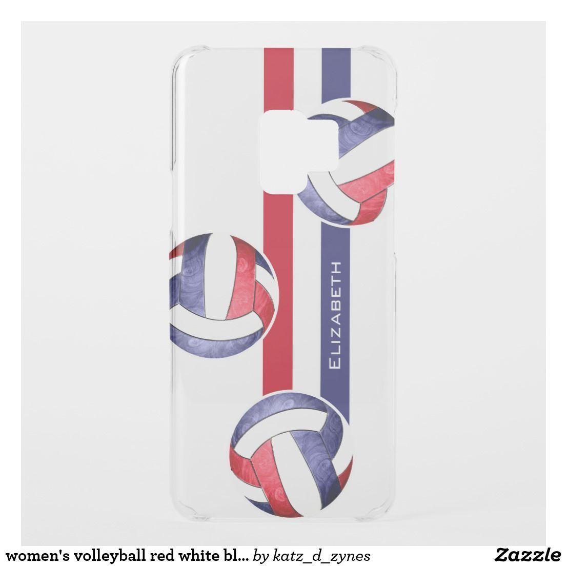 Red White and Blue D. Sports Logo - Women's volleyball red white blue uncommon samsung galaxy s9 case ...