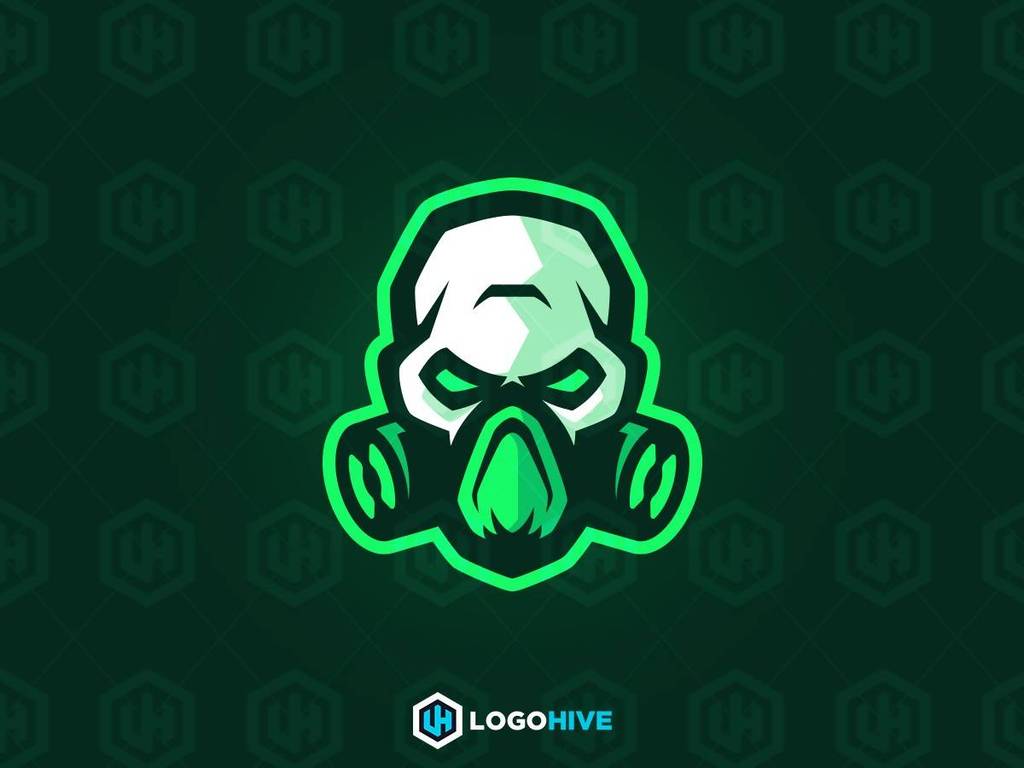 Green Mask Logo - Gas Mask Mascot Logo