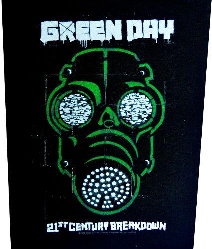 Green Mask Logo - Green Day Gas Mask Back Patch Green Day Gas Mask Back Patch