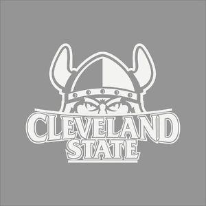 Black and White College Logo - Cleveland State Vikings College Logo 1C Vinyl Decal Sticker Car