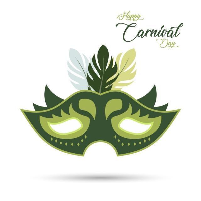 Green Mask Logo - Carnival Card Wih Green Mask Vector, Mask, Carnival, Isolated PNG