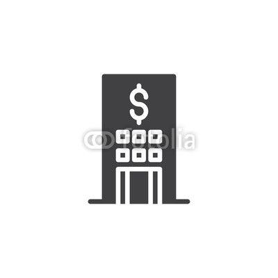 Dollar Bank Logo - Dollar bank building vector icon. filled flat sign for mobile