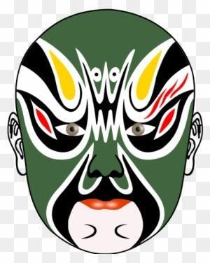 Green Mask Logo - Tang Dynasty Performance Peking Opera Chinese Opera Masks