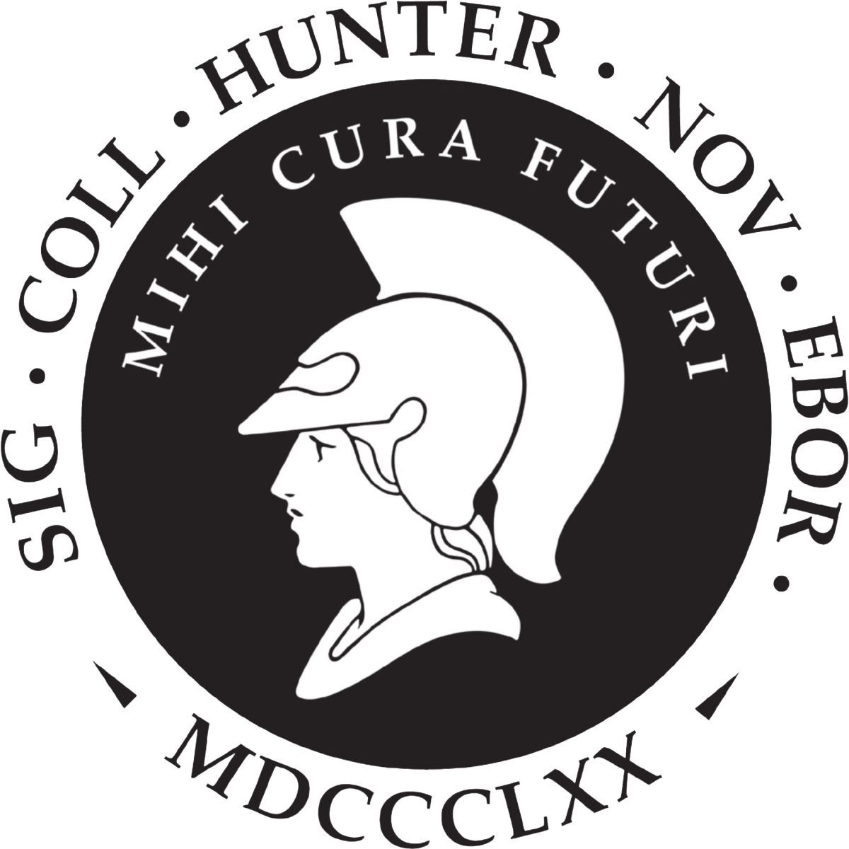 Black and White College Logo - Hunter College