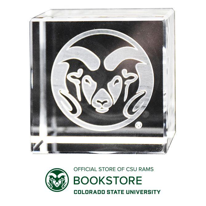 Ram Head Logo - CSU Laser Engraved Ram Head Logo Crystal Cube | CSU Bookstore