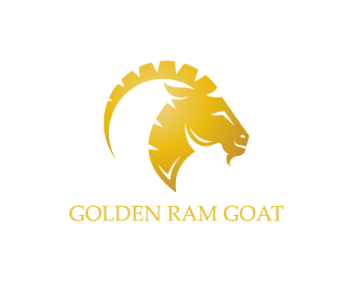 Ram Head Logo - Golden Ram Goat Logo design - Modern and strong looking ram head ...
