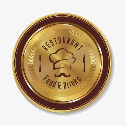 Golden Food Logo - Gold Logo Restaurant Vector, Round, Golden, Food Icon PNG and Vector