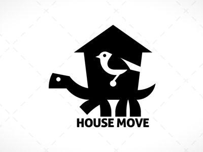 Cute Turtle Logo - Cute Bird & Turtle Moving House Logo For Sale by Lobotz Logos ...