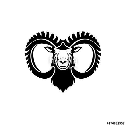 Ram Head Logo - Vector ram head, face for retro logos, emblems, badges, labels ...