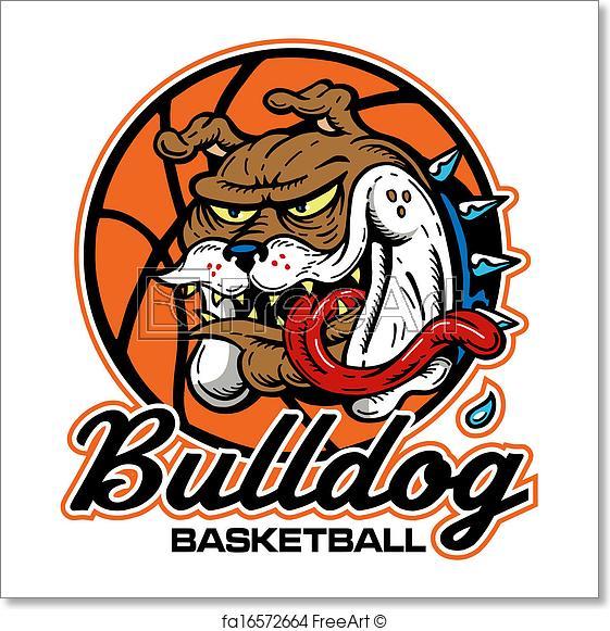 Bulldog Basketball Logo - Free art print of Crazy bulldog basketball logo | FreeArt | fa16572664