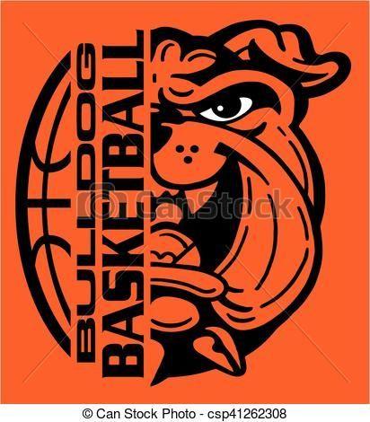 Bulldog Basketball Logo - Vector - bulldog basketball - stock illustration, royalty free ...