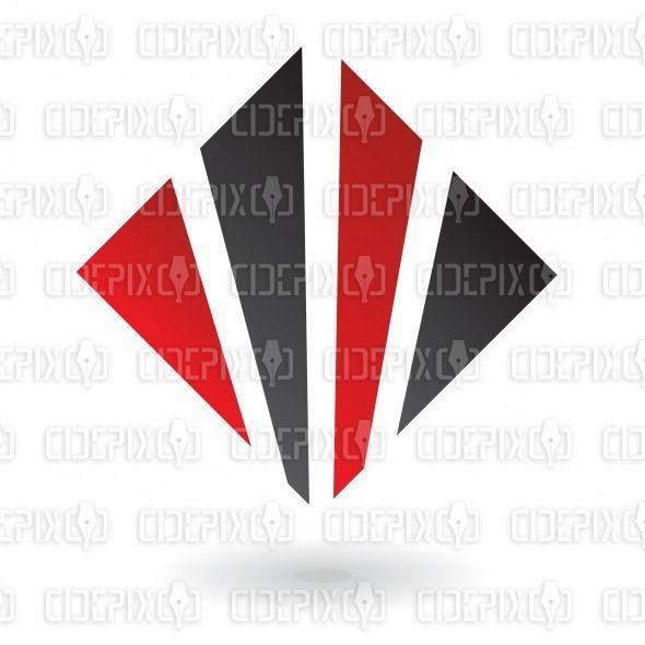 Black and Red Diamond Logo - abstract black and red straight lines square logo icon