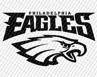 Black and White Philadelphia Eagles Word Logo - Instant download