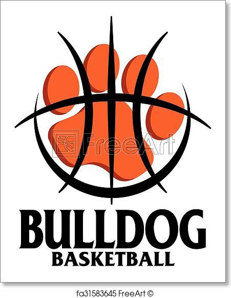 Bulldog Basketball Logo - Free art print of Bulldog basketball. Bulldog basketball team design ...