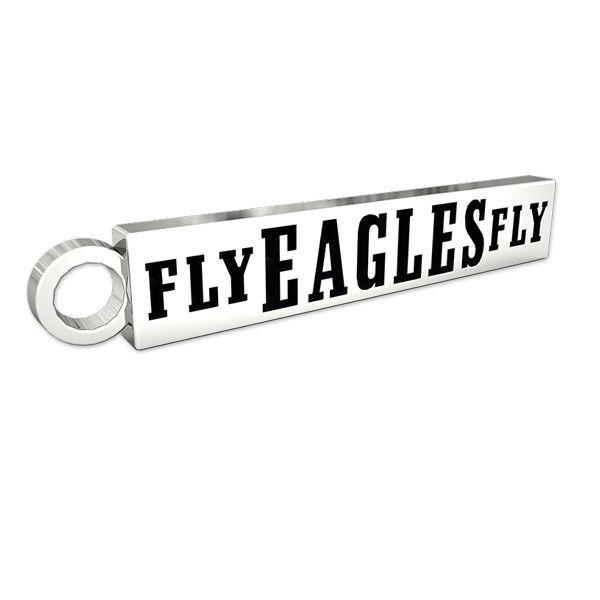 Black and White Philadelphia Eagles Word Logo - Philadelphia Eagles Official Fan Collection Bar Charm (PHE043)